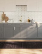 vidaXL Килим правоъгълен тъмнокафяв 80x1000 см бамбук