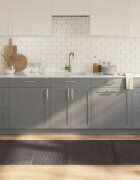 vidaXL Килим правоъгълен тъмнокафяв 80x400 см бамбук