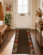 vidaXL Килим с пътека FLORNES Тъкан Кафяво 80 x 400 cm ПП 7 mm