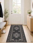 vidaXL Килим с пътека FLORNES Тъкан Сиво 100 x 450 cm ПП 7 mm