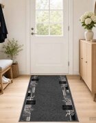 vidaXL Килим с пътека FLORNES Тъкан Сиво ПП 7 mm