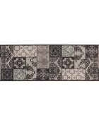 vidaXL Килим за кухня Черна мозайка 180 x 60 cm 100% Полиамид Пере се