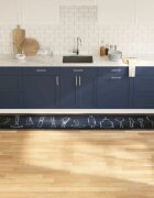 vidaXL Килим за кухня Черно 300 x 60 см Кадифе
