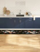vidaXL Килим за кухня Черно 300 x 60 см Кадифе