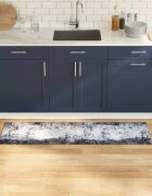 vidaXL Килим за кухня Сив 150 x 45 см Кадифе