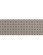 vidaXL Килим за кухня сиви и бели диаманти 180 x 60 cm 100% Полиамид