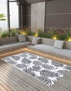 vidaXL Килим за открито ARAKIL бяло и черно 120x180 см PP
