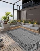 vidaXL Килим за открито ARAKIL сив 160x230 см PP