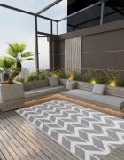 vidaXL Килим за открито ARAKIL сиво 160x230 см PP
