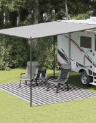vidaXL Килим за палатка 300x400 см антрацит и бяло