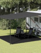 vidaXL Килим за палатка 400x400 см черен HDPE