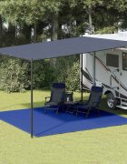 vidaXL Килим за палатка 400x400 см син HDPE
