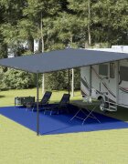 vidaXL Килим за палатка 400x700 см син HDPE