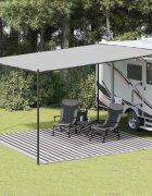 vidaXL Килим за палатка антрацит и бяло 400x400 см HDPE