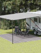 vidaXL Килим за палатка антрацит и бяло 400x500 см HDPE