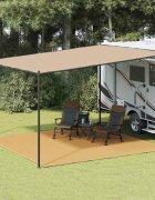 vidaXL Килим за палатка пясъчно 400x400 см HDPE