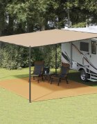 vidaXL Килим за палатка пясъчно 400x500 см HDPE