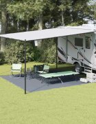 vidaXL Килим за палатка Синьо и сиво 400 x 400 cm Полиетилен