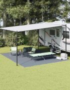 vidaXL Килим за палатка Синьо и сиво 500 x 400 см Полиетилен