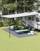 vidaXL Килим за палатка Синьо и сиво 600 × 300 cm Полиетилен