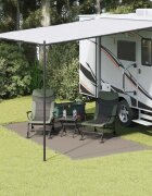vidaXL Килим за палатка Светлосиво 400 x 200 cm Полиетилен
