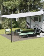 vidaXL Килим за палатка Светлосиво 400 x 400 cm Полиетилен