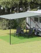 vidaXL Килим за палатка светлозелен 400x400 см HDPE