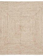 vidaXL Килим за площ Естествено и бяло 120 x 120 cm юта
