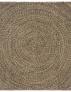 vidaXL Килим за площ Естествено и черно 160 x 160 cm юта