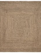 vidaXL Килим за площ Естествено и черно 240 x 240 cm юта
