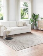 vidaXL Килим за вътрешна и външна употреба PALMERAS Крем 240 x 240 cm