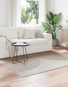 vidaXL Килим за вътрешно помещение GALATI Кремаво 120 x 120 cm