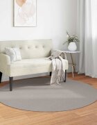 vidaXL Килим за вътрешно помещение LUGO Крем и Тауpe Ø 120 cm
