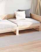 vidaXL Килим за вътрешно помещение LUGO Кремаво 150 x 80 cm Полиестер