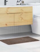 vidaXL Килимче за баня с антихлъзгаща повърхност Кафяво 50 x 80 cm ПП