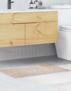 vidaXL Килимче за баня с антихлъзгаща повърхност Крем 50 x 80 cm ПП