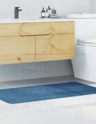 vidaXL Килимче за баня с антихлъзгаща повърхност Синьо 70 x 120 cm ПП