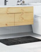 vidaXL Килимче за баня с антихлъзгаща повърхност Тъмносив 60 x 90 cm