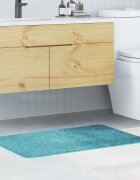 vidaXL Килимче за баня с антихлъзгаща повърхност Тюркоаз 60 x 90 cm ПП