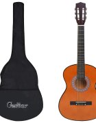 vidaXL Класическа китара за начинаещи с калъф 4/4 39"