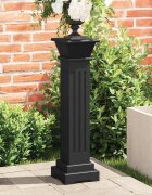 vidaXL Класическа стойка за цветя квадратна черна 17x17x66 см МДФ