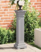 vidaXL Класическа стойка за цветя квадратна сива 17x17x66 см МДФ