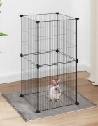vidaXL Клетка за домашни любимци 8 панела черна 35x35x70 см стомана