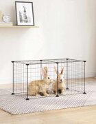 vidaXL Клетка за домашни любимци 8 панела черна 70x35x35 см стомана