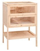 vidaXL Клетка за хамстери 55x40x80 см масивна дървесина ела