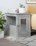 vidaXL Клетка за куче мебел бетонно сив 45x62x59 см инженерно дърво