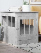 vidaXL Клетка за куче мебел бетонносив 645x80x71см инженерно дърво