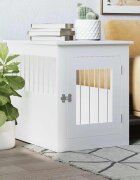 vidaXL Клетка за куче мебел бяла 55x75x65 см инженерно дърво