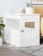 vidaXL Клетка за куче мебел бяла 55x80x68 см инженерно дърво