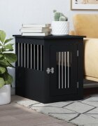 vidaXL Клетка за куче мебел черна 45x62x59 см инженерно дърво